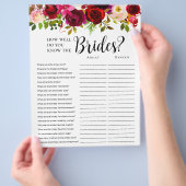 LGBTQ Bourgondië Bloemen Vrijgezellenfeest Spellet Flyer (Hand)