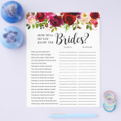 LGBTQ Bourgondië Bloemen Vrijgezellenfeest Spellet Flyer (Enkel)