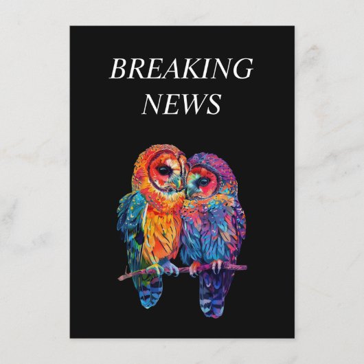 LGBTQ+ Breaking News grappige Eeuwige Eenheid Informatiekaartje (Voorkant)