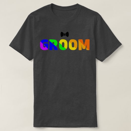 lgbtq bruiloft regenboog bruidegom t-shirt (Design voorkant)