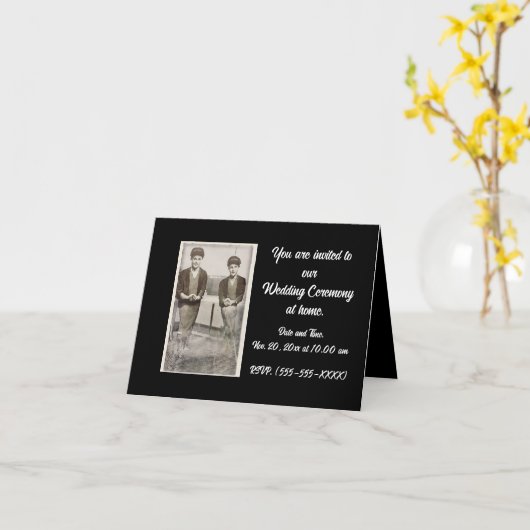  LGBTQ Bruiloft Uitnodiging Kaart (Gele Bloem)