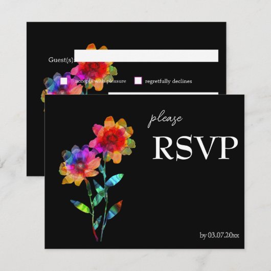 🌈 LGBTQ Budget  Petals & Pride  RSVP Kaartje (Voorkant / Achterkant)