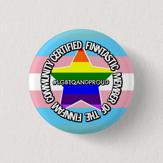 (LGBTQ) Certified FinnFam Member Badge Ronde Button 3,2 Cm (Voorkant)