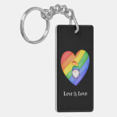 LGBTQ Colorful Rainbow Heart Love Sleutelhanger (Voorkant Links)