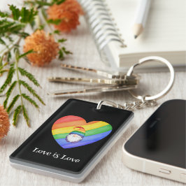 LGBTQ Colorful Rainbow Heart Love Sleutelhanger