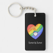 LGBTQ Colorful Rainbow Heart Love Sleutelhanger (Voorkant)