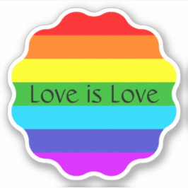 LGBTQ Colorful Rainbow Love is Love Custom Text Sticker