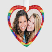 LGBTQ Custom Foto Gay Pride Rainbow Flag Hart Ornament (voorkant)