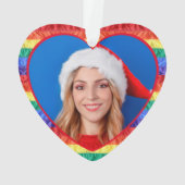 LGBTQ Custom Foto Gay Pride Rainbow Flag Hart Ornament (achterkant)