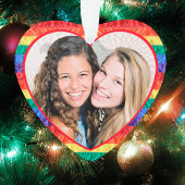 LGBTQ Custom Foto Gay Pride Rainbow Flag Hart Ornament