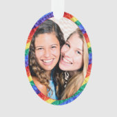 LGBTQ Custom Foto Gay Pride Rainbow Lijst Ovaal Ornament (voorkant)