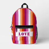 LGBTQ+ custom Lesbian Flag Stripes Pride - Bedrukte Rugzak (Voorkant)