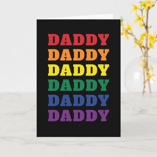 LGBTQ Dad Gay Pride Dad Vaderdag Kaart (Gele Bloem)