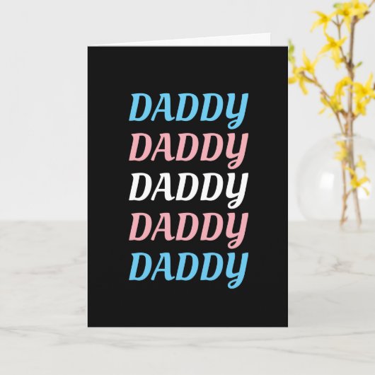 LGBTQ Dad Transgender Pride Dad Vaderdag Kaart (Gele Bloem)