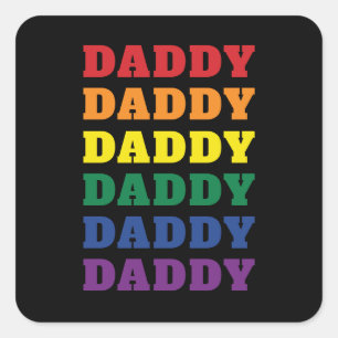 LGBTQ Daddy Gay Pride Vader Vaderdag Vierkante Sticker