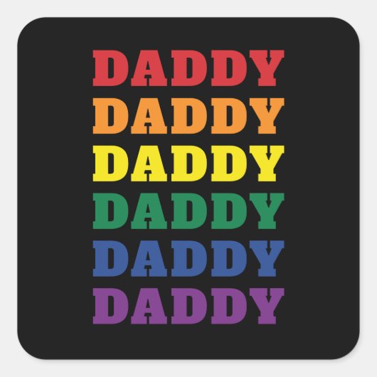 LGBTQ Daddy Gay Pride Vader Vaderdag Vierkante Sticker (Voorkant)