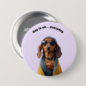 LGBTQ DAKKEL RONDE BUTTON 7,6 CM (Voorkant /achterkant)