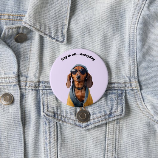 LGBTQ DAKKEL RONDE BUTTON 7,6 CM (In situ)