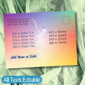 LGBTQ dansende skeleton regenboogvlag queer party Briefkaart