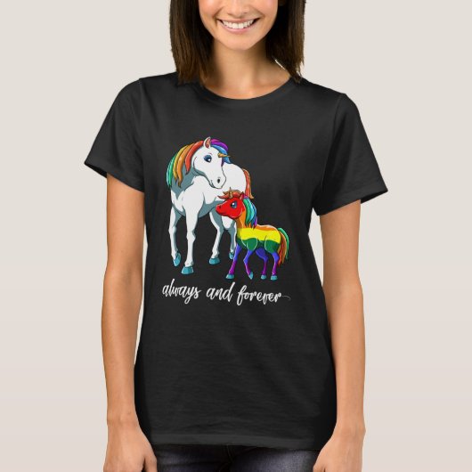 LGBTQ Daughter Son  Unicorn Mama T-shirt (Voorkant)