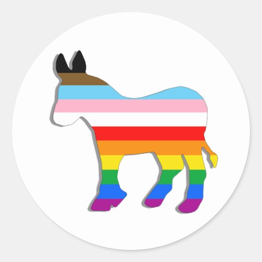 LGBTQ-democraat Ronde Sticker (Voorkant)