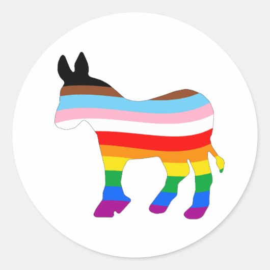 LGBTQ-democraat Ronde Sticker (Voorkant)