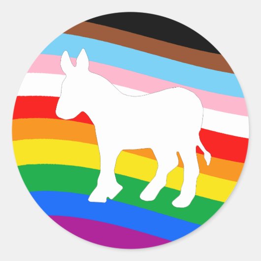 LGBTQ-democraat Ronde Sticker (Voorkant)