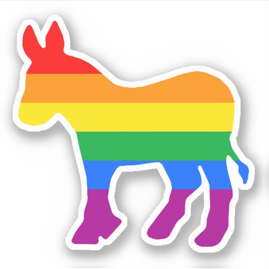 LGBTQ Democrat Pride Sticker (Voorkant)