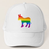 LGBTQ Democrat Pride Trucker Pet (Voorkant)