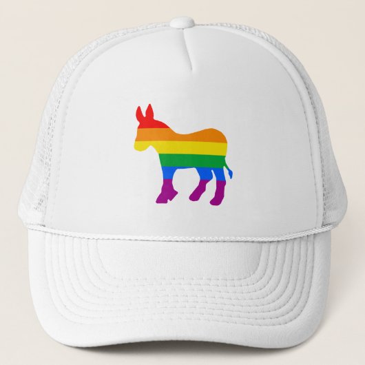 LGBTQ Democrat Pride Trucker Pet (Voorkant)