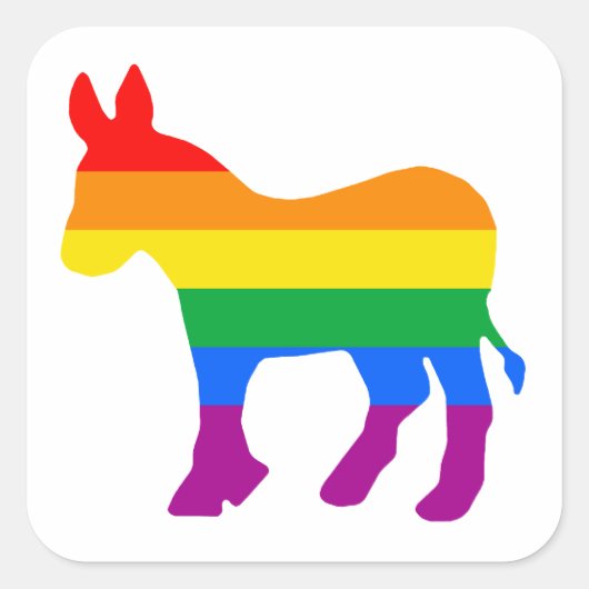 LGBTQ Democrat Pride Vierkante Sticker (Voorkant)