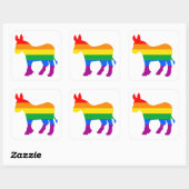 LGBTQ Democrat Pride Vierkante Sticker (Vel)