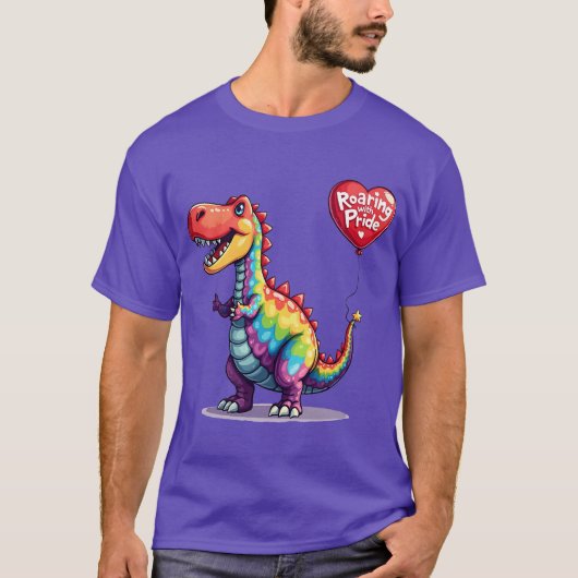 LGBTQ-dino brult van trots T-shirt (Voorkant)