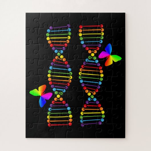 LGBTQ DNA Rainbow Flag Butterfly Gay Pride Month Legpuzzel (Verticaal)