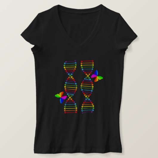 LGBTQ DNA Rainbow Flag Butterfly Gay Pride Month T-shirt (Design voorkant)
