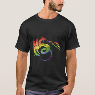 LGBTQ Dragon met Rainbow Flame Pride Gift T-shirt