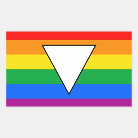 LGBTQ+ driehoek en regenboogpride Rechthoekige Sticker (Voorkant)
