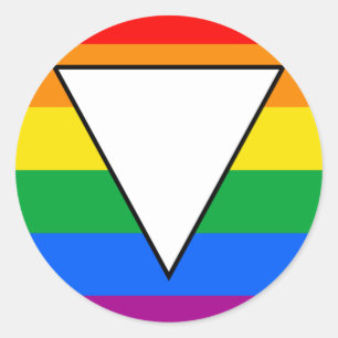 LGBTQ+ driehoek en regenboogpride Ronde Sticker