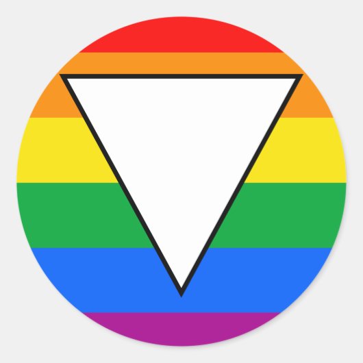 LGBTQ+ driehoek en regenboogpride Ronde Sticker (Voorkant)