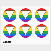 LGBTQ+ driehoek en regenboogpride Ronde Sticker (Vel)