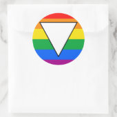 LGBTQ+ driehoek en regenboogpride Ronde Sticker (Tas)