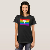 LGBTQ+ driehoek en regenboogpride T-shirt (Voorkant volledig)