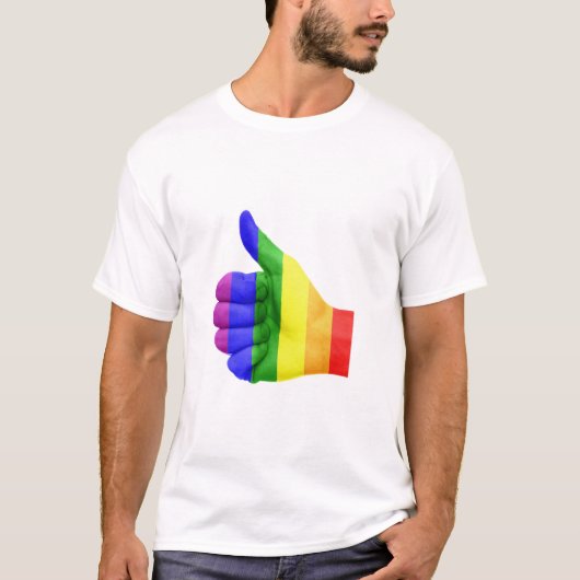 LGBTQ duikt op regenbooghand T-shirt (Voorkant)