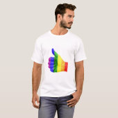 LGBTQ duikt op regenbooghand T-shirt (Voorkant volledig)