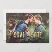 LGBTQ Eenvoudig Traditioneel sparen de Datum met F Magnetische Uitnodiging (Voorkant)