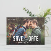 LGBTQ Eenvoudig Traditioneel sparen de Datum met F Save The Date (Staand voorkant)