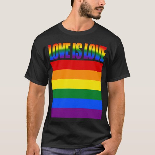 LGBTQ Equality Love LGBT Rainbow Flag Gay Pride T-shirt (Voorkant)