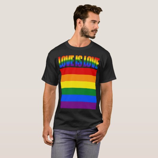 LGBTQ Equality Love LGBT Rainbow Flag Gay Pride T-shirt (Voorkant volledig)