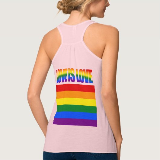 LGBTQ Equality Love LGBT Rainbow Flag Gay Pride Tanktop (Achterkant)