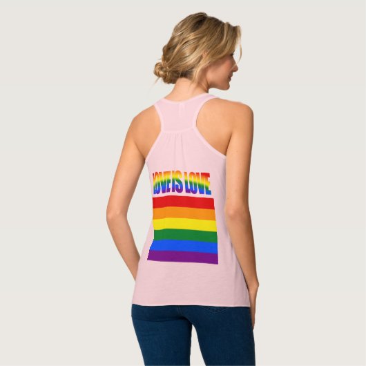 LGBTQ Equality Love LGBT Rainbow Flag Gay Pride Tanktop (Volledige Achterkant)